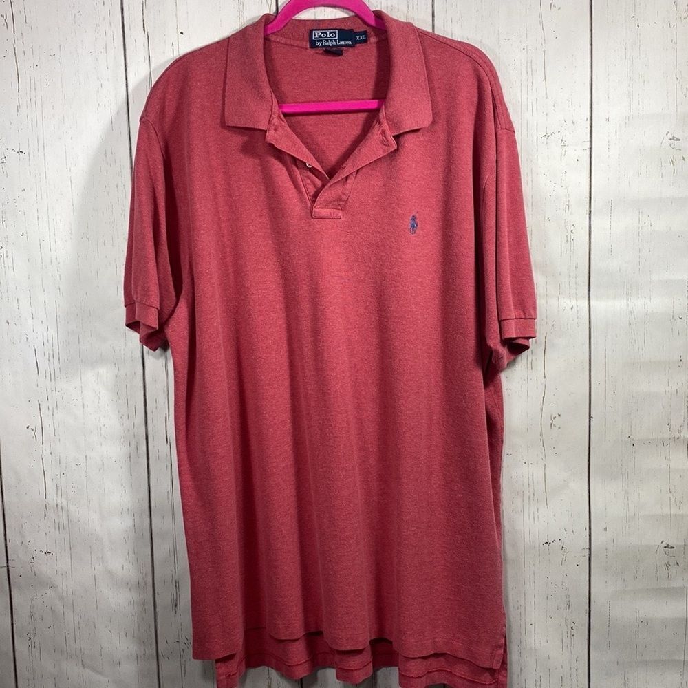 Polo Ralph Lauren Salmon Pink Heathered Polo Shirt XXL Classic Preppy Streetwear